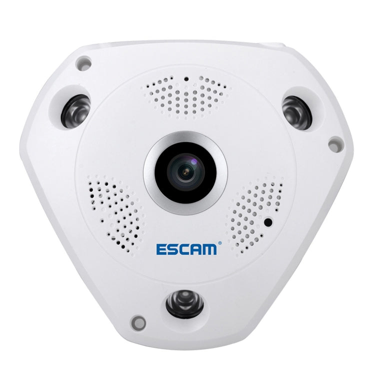 ESCAM Shark QP180 960P 360 Degrees Fisheye Lens 1.3MP WiFi IP Camera, Support Motion Detection / Night Vision, IR Distance: 10m, QP180 ESCAM Shark QP180 960P 360 Degrees Fisheye Lens 1.3MP WiFi IP Camera, Support Motion Detection / Night Vision, IR Distance: 10m, QP180